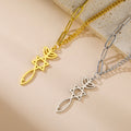 Halsband med messiansk Menorah- och Davidsstjärne-hänge i guld