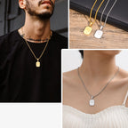 Halsband med geometriskt palmhängsmycke