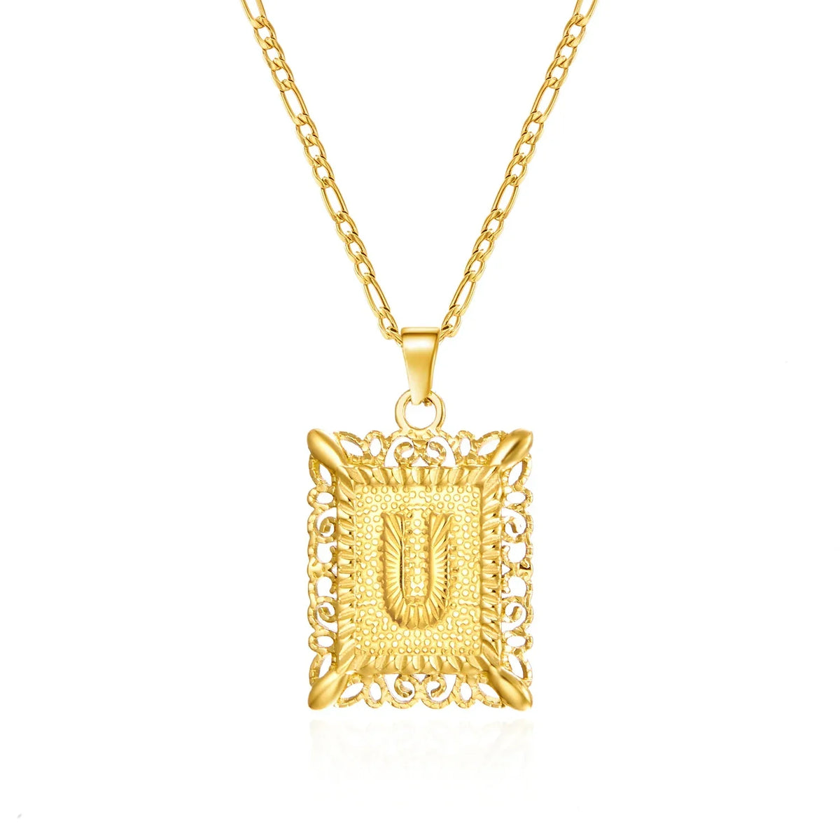 Halskjede med rektangulært bokstavanheng u