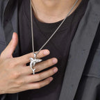 Halskæde med hajvedhæng til mænd i sølv