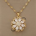Halskæde med roterende blomst vedhæng mod stress til kvinder