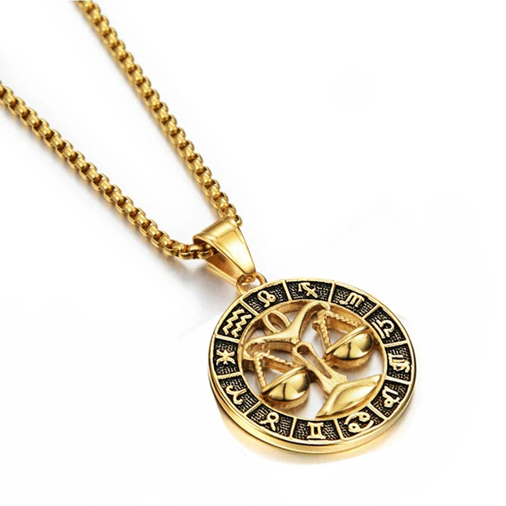 Collier avec Pendentif Signe du Zodiaque Astrologique
