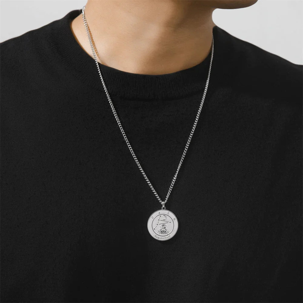 Collier avec Pendentif Signe du Zodiaque Astrologique Homme ou Femme