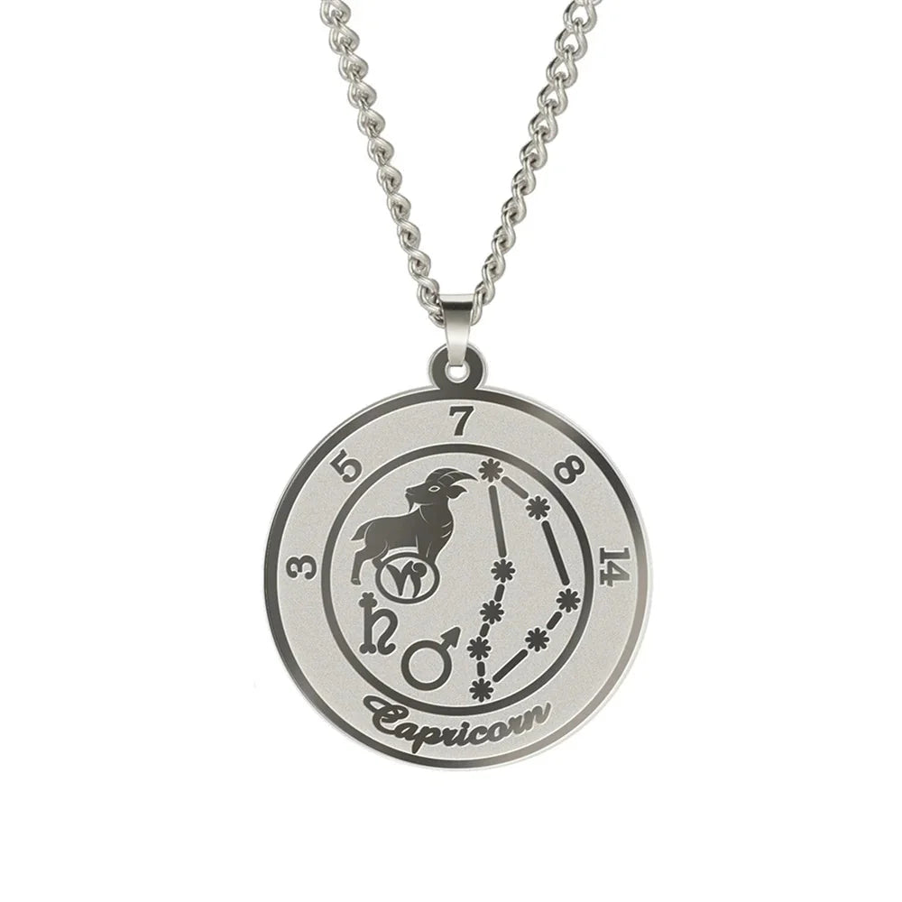 Collier avec Pendentif Signe du Zodiaque Astrologique Homme ou Femme