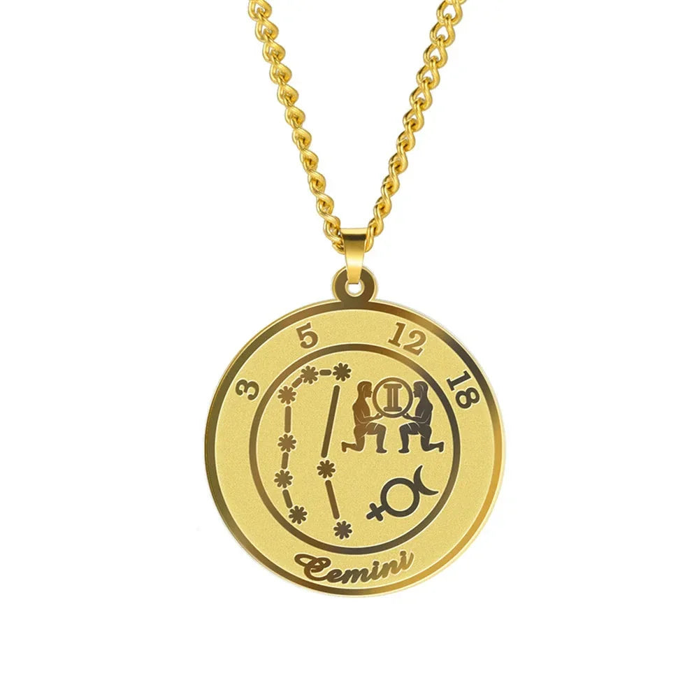 Collier avec Pendentif Signe du Zodiaque Astrologique Homme ou Femme