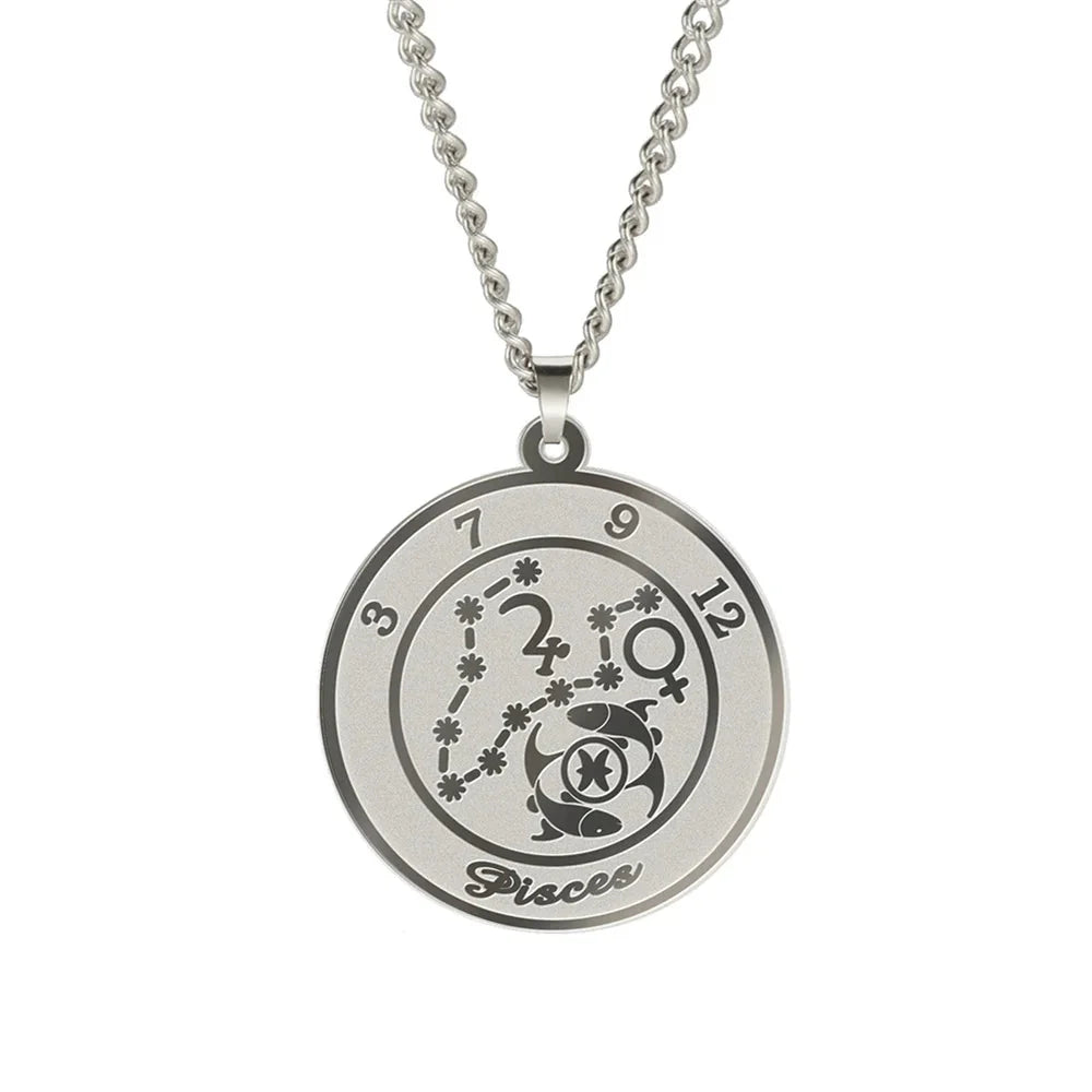 Collier avec Pendentif Signe du Zodiaque Astrologique Homme ou Femme