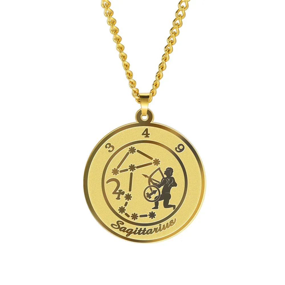 Collier avec Pendentif Signe du Zodiaque Astrologique Homme ou Femme