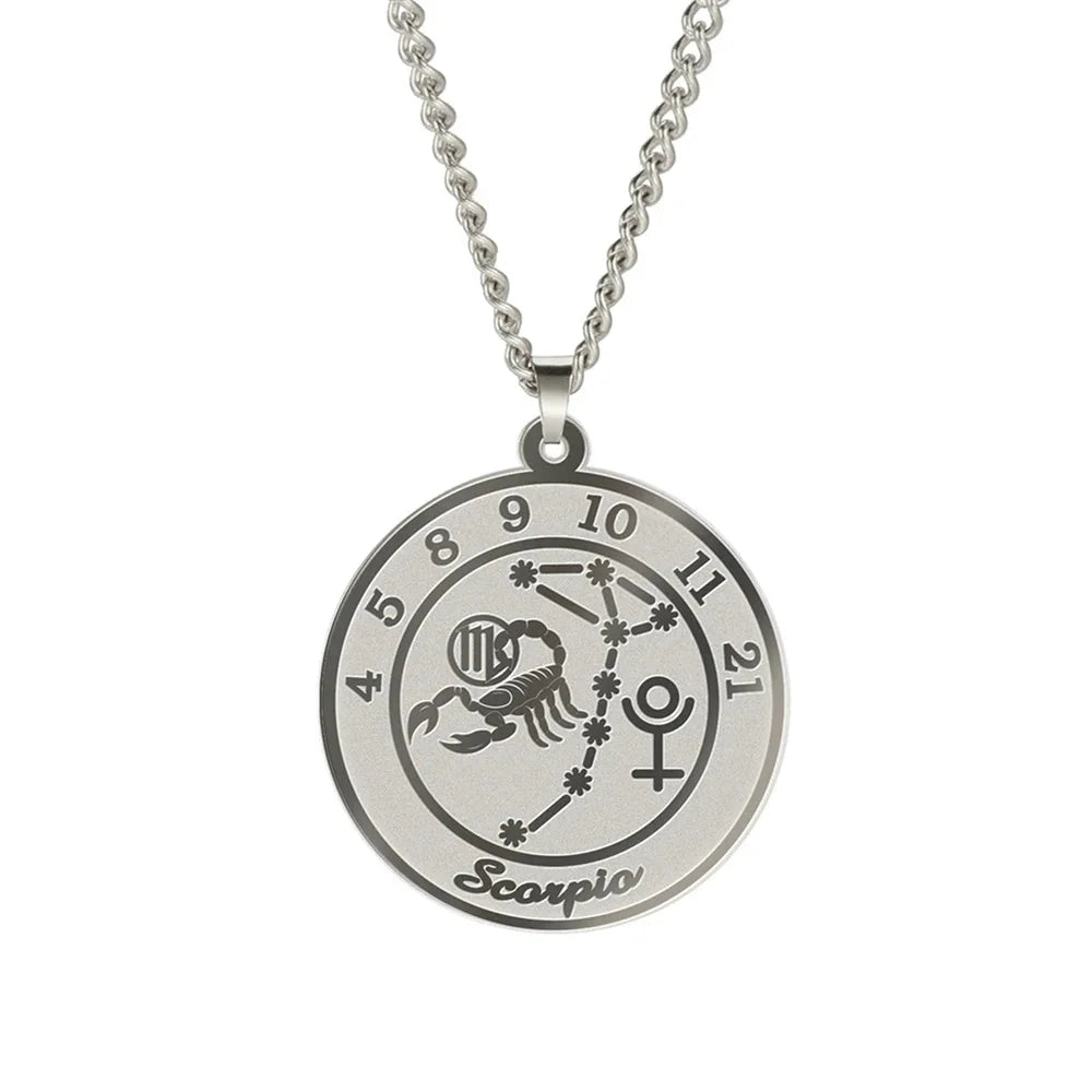 Collier avec Pendentif Signe du Zodiaque Astrologique Homme ou Femme