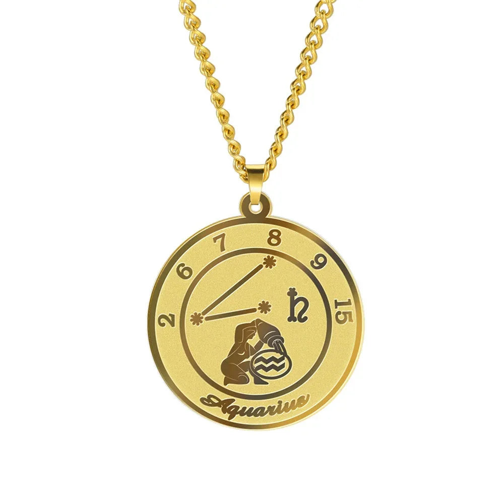 Collier avec Pendentif Signe du Zodiaque Astrologique Homme ou Femme
