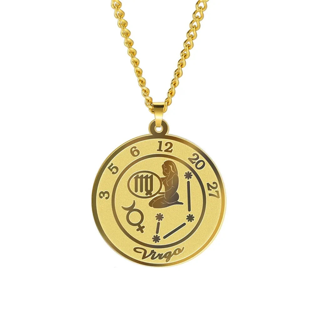 Collier avec Pendentif Signe du Zodiaque Astrologique Homme ou Femme