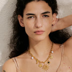 Halskæde med Sol og Måne Vedhæng til Kvinder