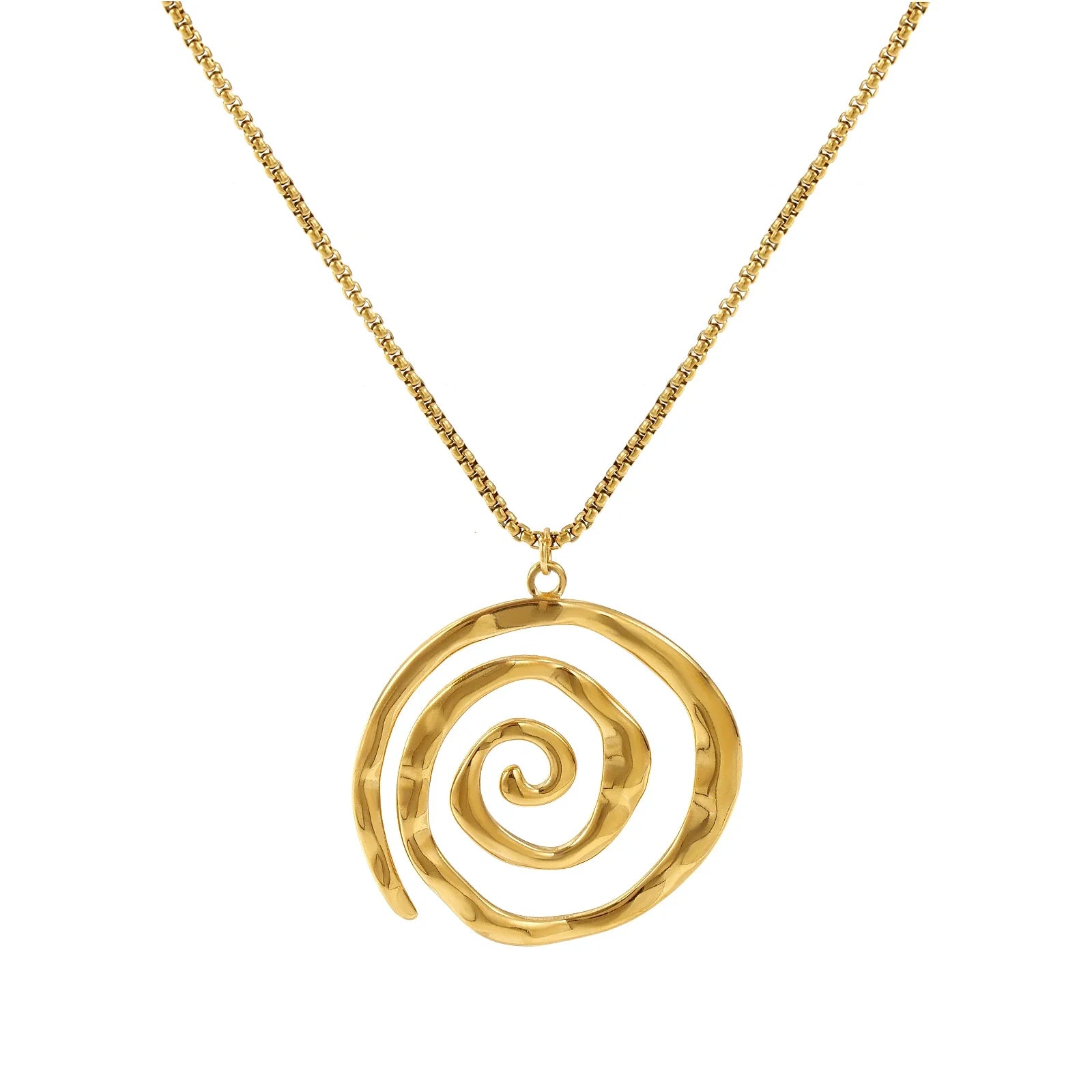 Halsband med guldfärgat spiralhänge