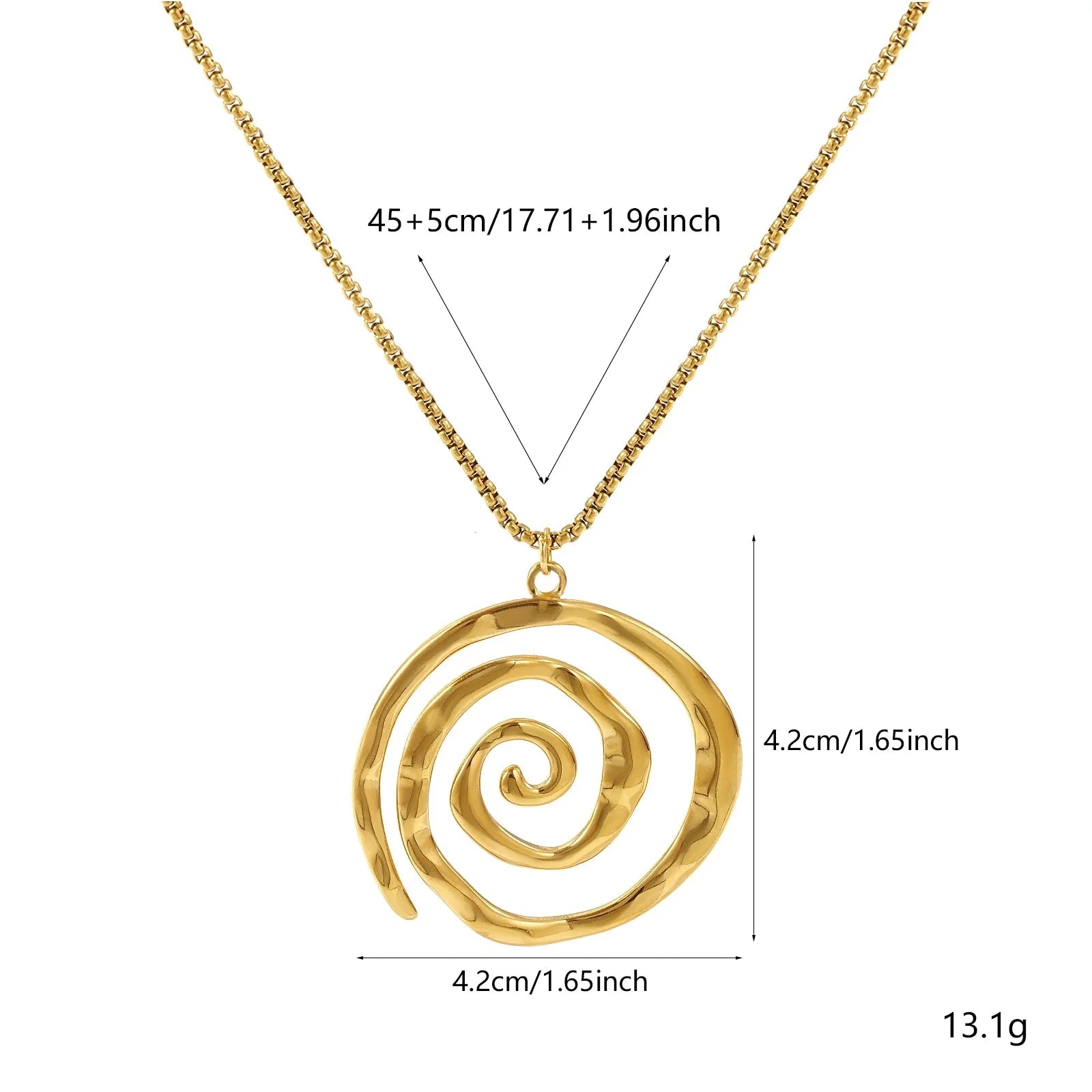 Halsband med guldfärgat spiralhänge