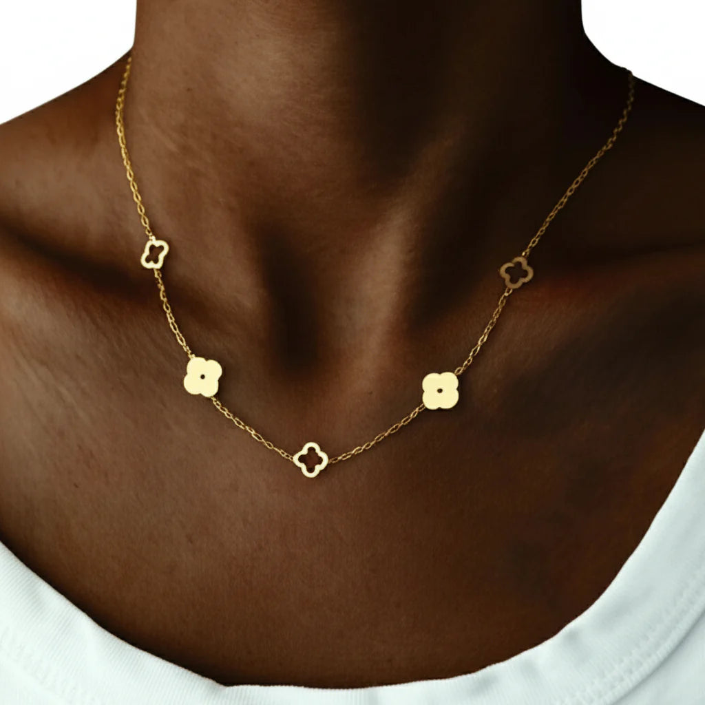 Collier avec Pendentif Trèfle à 4 Feuilles or