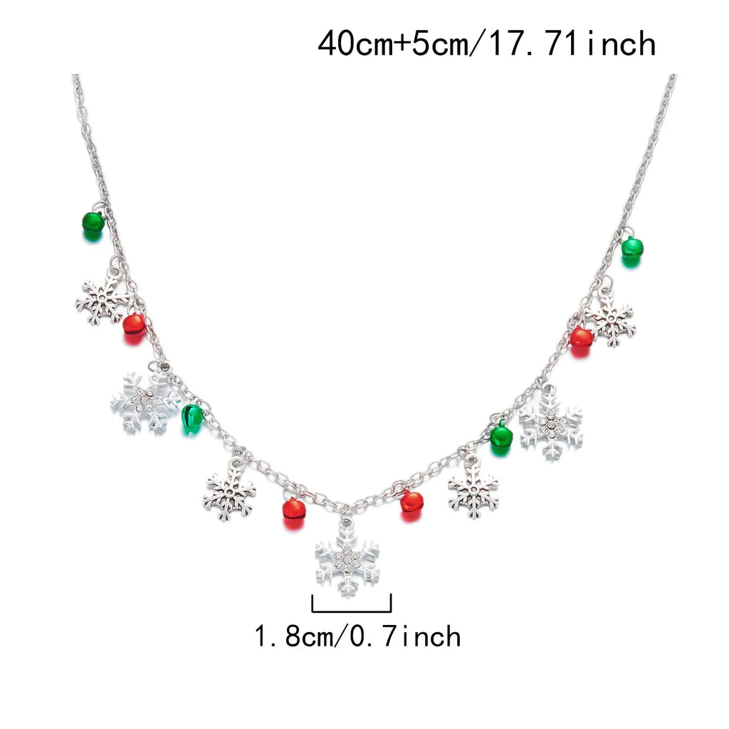 Collier avec Pendentifs Flocons de Neige et Boules de Noël