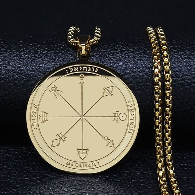 Halskæde med beskyttende talisman i sølv & guld guld