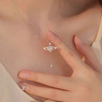 Halskjede Hjerte Engelvinger rosa