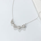 Halskæde Hjerte Firkløver med 4 Blade Held og Lykke Vedhæng i Sølv