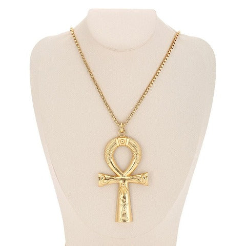 Collier Croix Egyptien Or Ankh