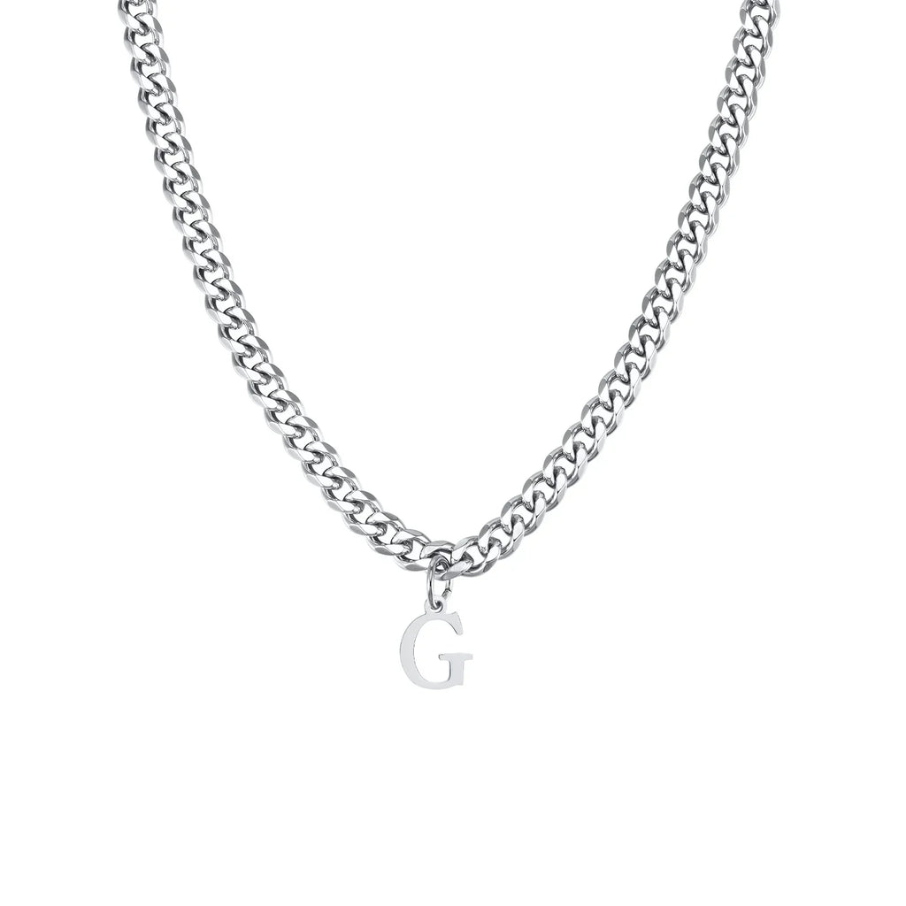 Herrhalsband med personligt initialhänge g