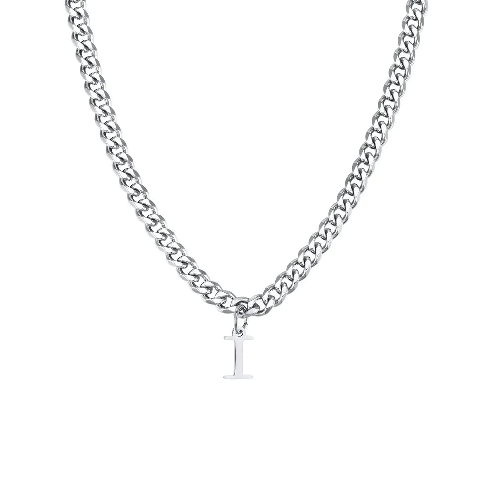Herrhalsband med personligt initialhänge i