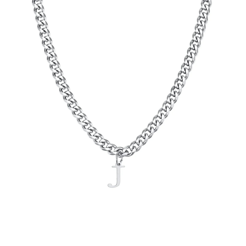 Herrhalsband med personligt initialhänge j