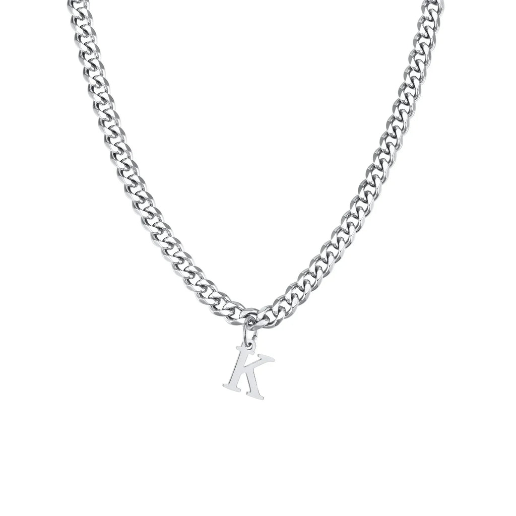 Herrhalsband med personligt initialhänge k