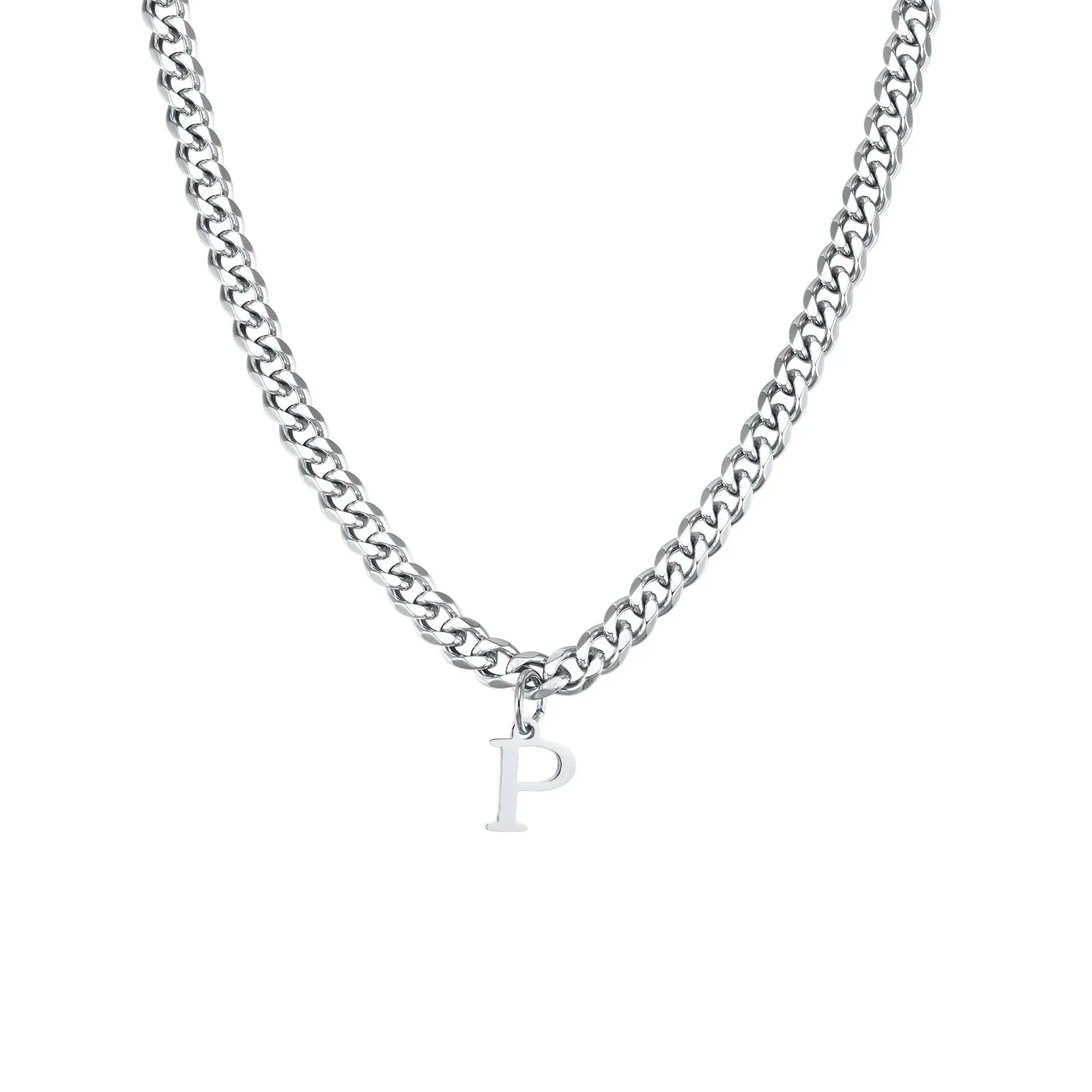 Herrhalsband med personligt initialhänge p