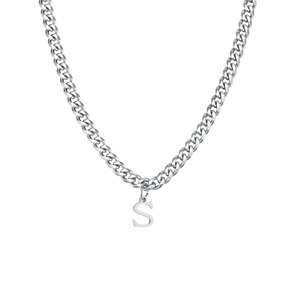 Herrhalsband med personligt initialhänge s