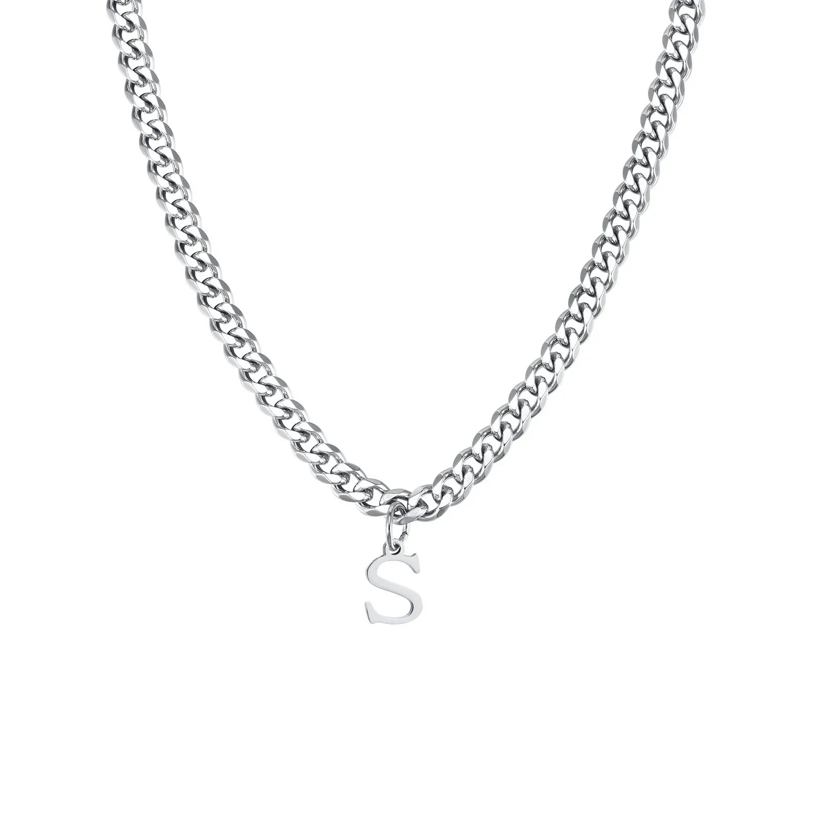 Herrhalsband med personligt initialhänge s