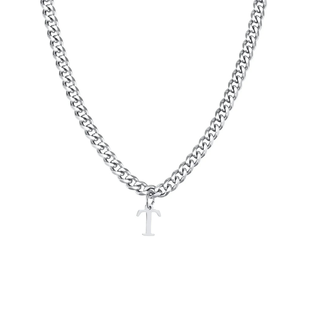 Herrhalsband med personligt initialhänge t