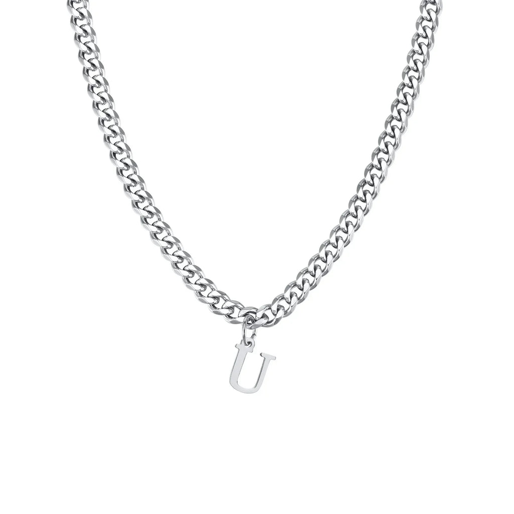 Herrhalsband med personligt initialhänge u