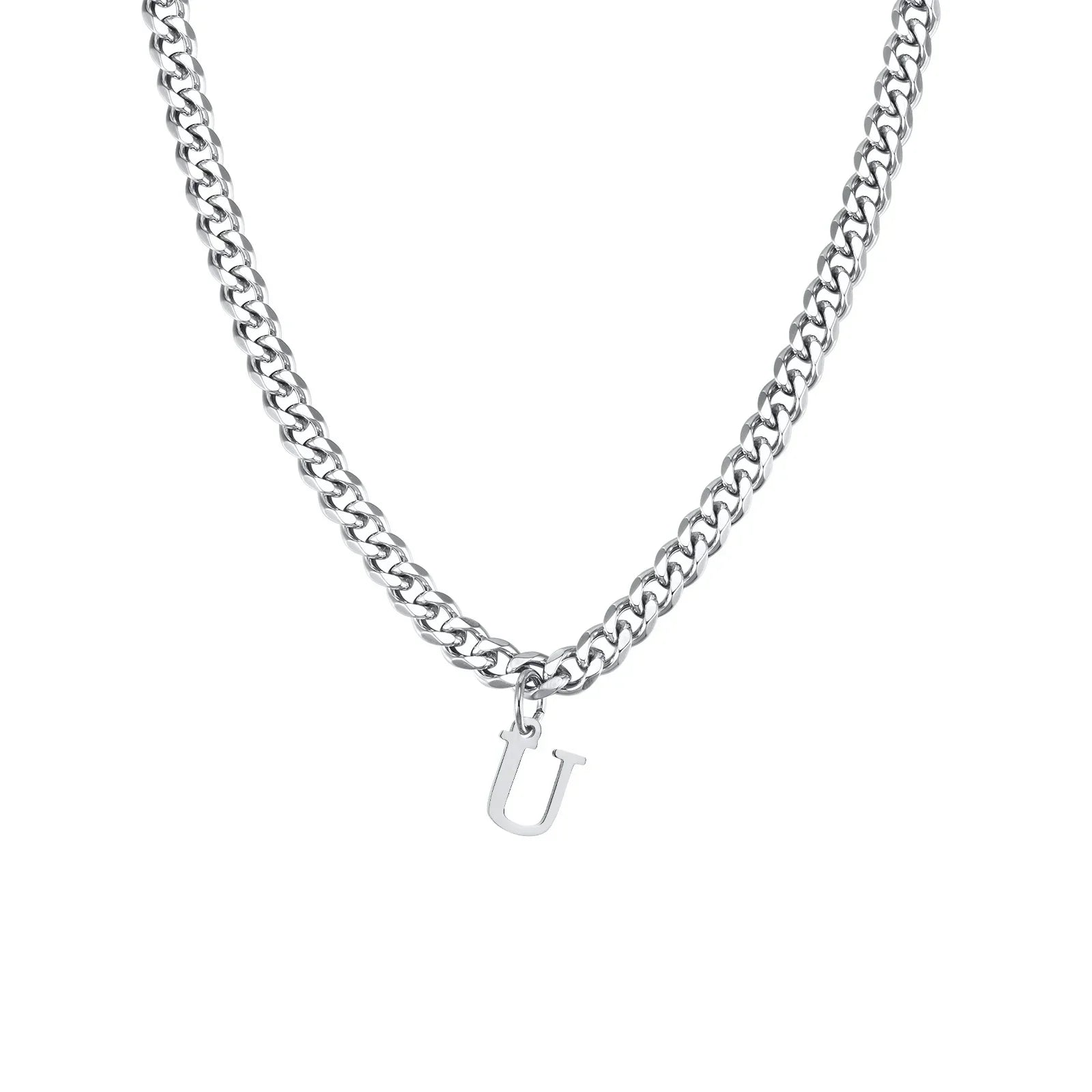 Herrhalsband med personligt initialhänge u