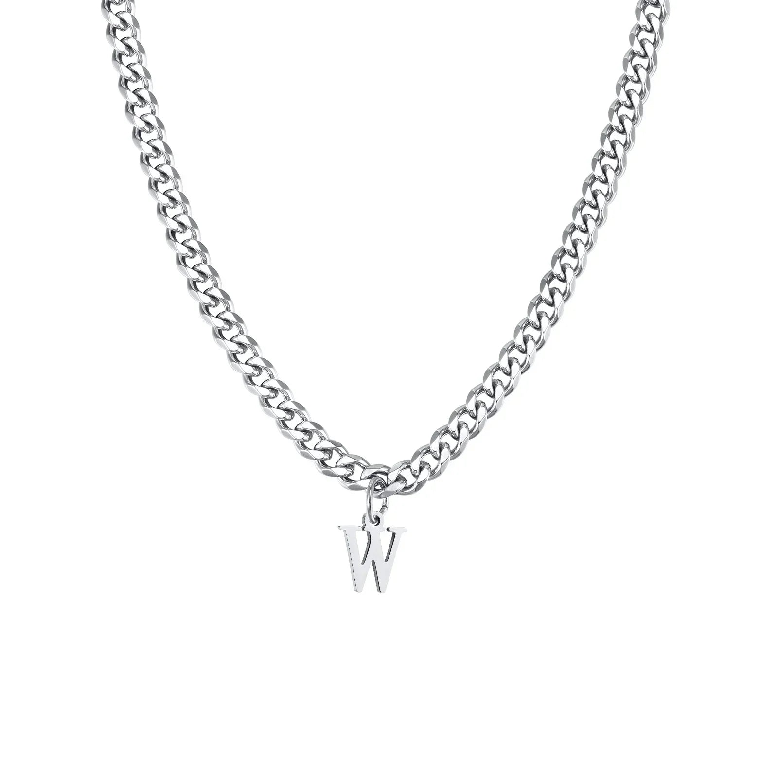 Herrhalsband med personligt initialhänge w