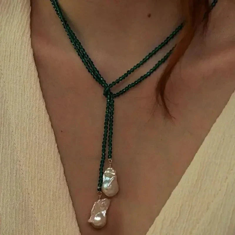 Collier de Charme avec perles vert