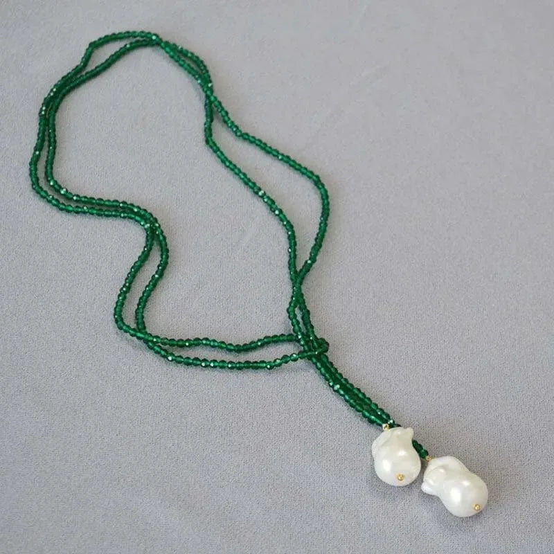 Collier de Charme avec perles vert