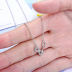 Dobbelt Halskæde med Uendelighed og Zirkonia vedhæng i sølv