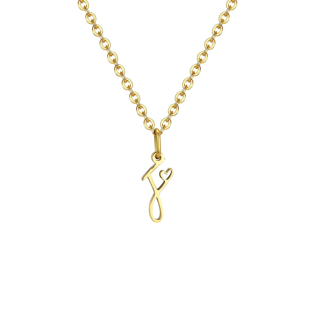 Damehalskjede med bokstavanheng initial og hjerte f