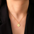 Dame Halskjede Kompass Anheng Vindrose Kardinal gull