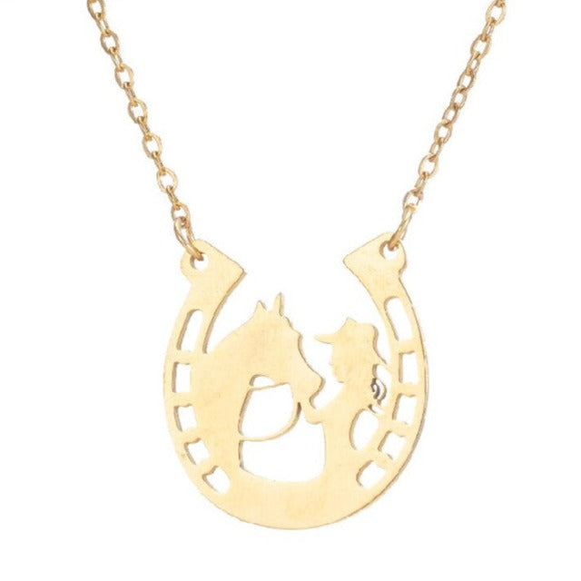 Collier Fer À Cheval Pendentif Sabot Porte Bonheur Argent