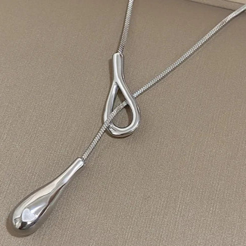 Collier Original avec Pendentif Goutte d'Eau argent