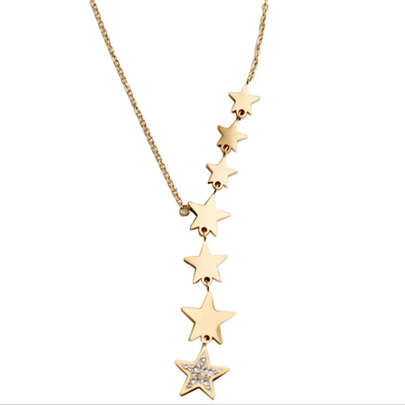 Collier Pendentif à Etoiles Multiples