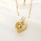 Halskæde vedhæng med hjerte og roterende blomst mod stress