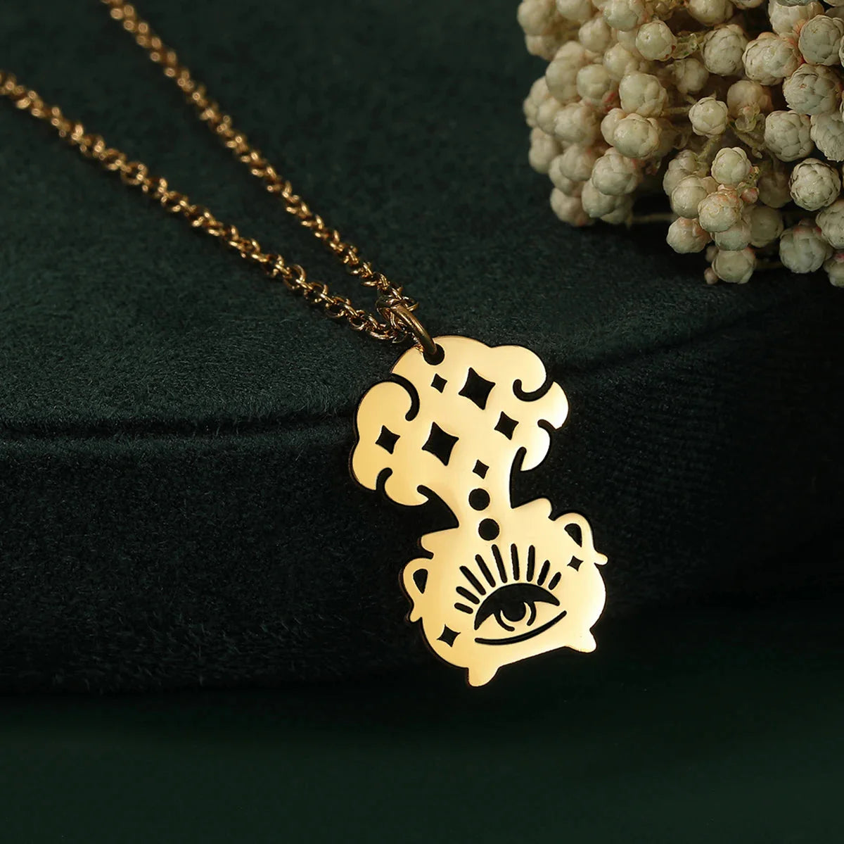 Vedhæng Halskæde Kedel Trolddom Wiccan guld