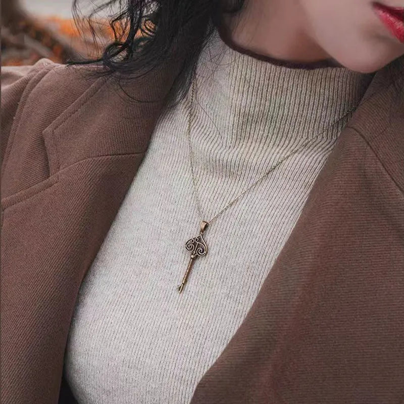 Vintage Nøgle Vedhæng Halskæde til Kvinder