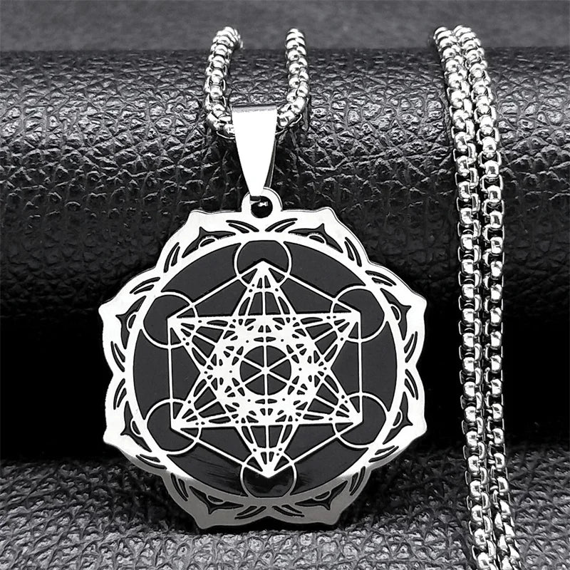 Collier Pendentif Cube de Métatron Homme ou Femme