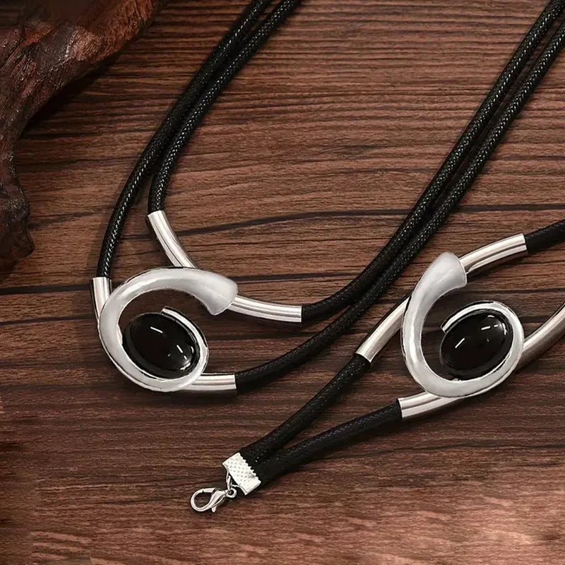 Collier Pendentif et Bracelet Géométriques argent