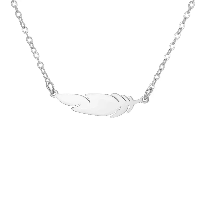 Collier Pendentif Fine Plume style b argent
