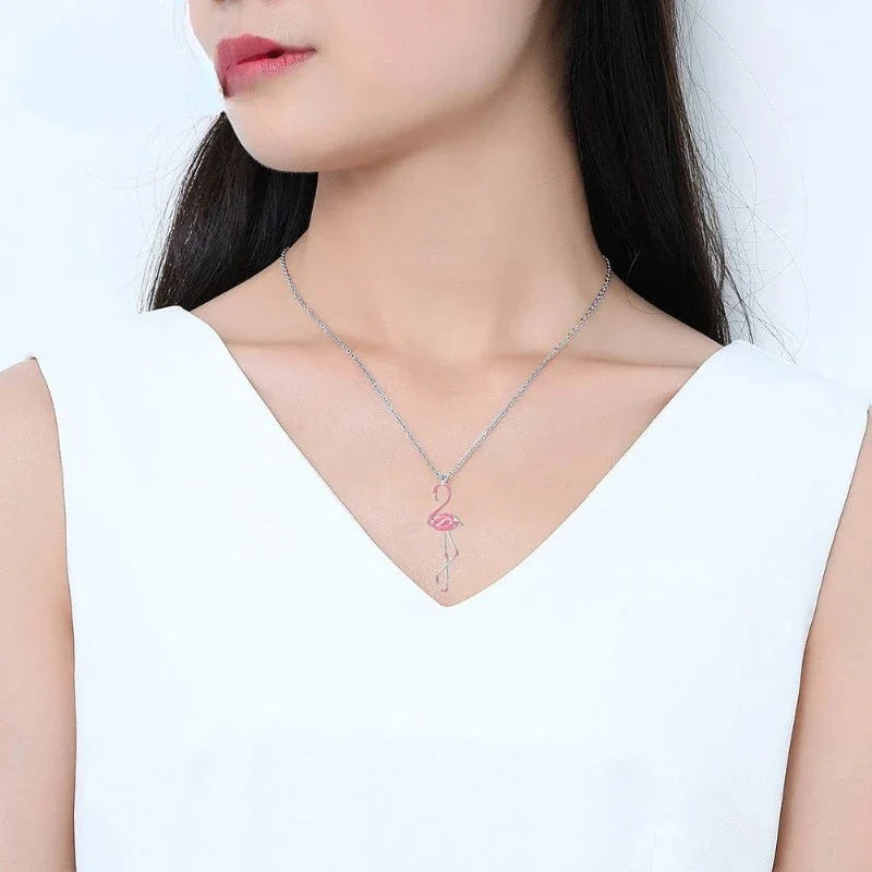 Rosa flamingo halskæde