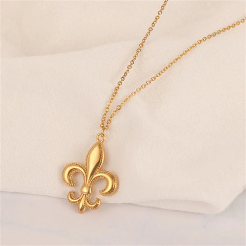 Halskæde & Vedhæng Fleur de Lys Guld Herre Dame